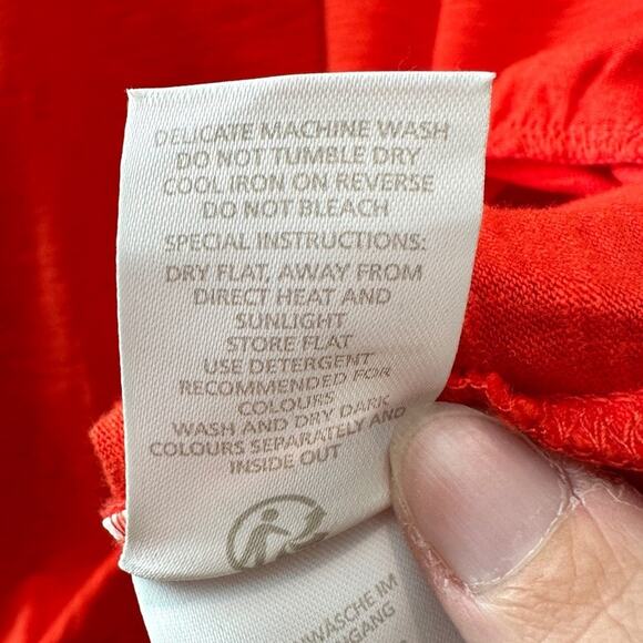 BODEN | Emily Bright Orange Jersey Knit Everyday Ruffled Midi Dress | Size 8 - Picture 8 of 8